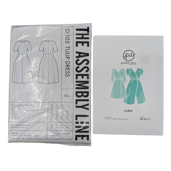 Lot 2 'Vintage' Dress Patterns PAULINE ALICE "Lliria"  THE ASSEMBLY LINE "Tulip" - Picture 1 of 12